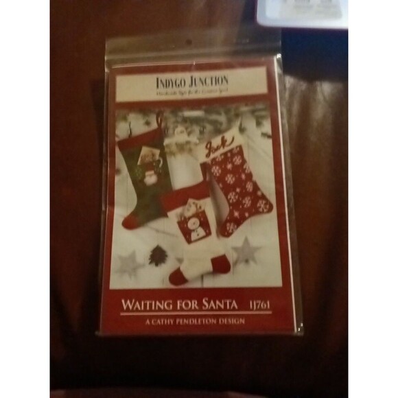 Waiting for Santa Christmas Stocking Craft Pattern 10" x 17" Indygo Junction - Picture 1 of 2